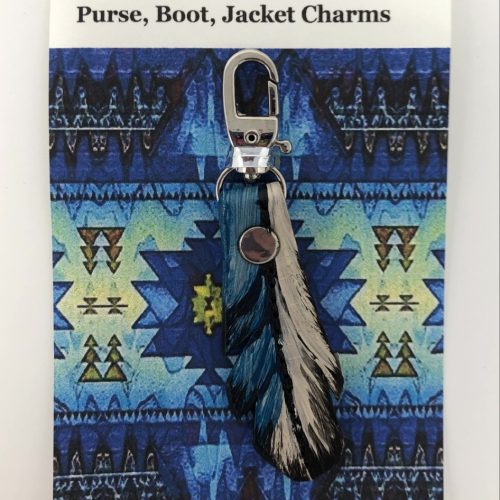 Leather Feather Charm