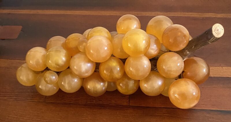 Vintage Large Lucite Golden Grape Cluster