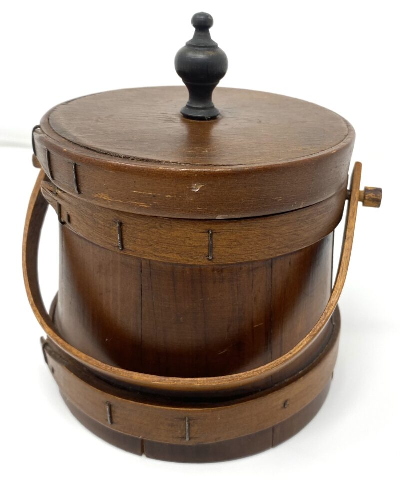 Vintage Wooden Small Firkin Bucket With Lid - Image 6