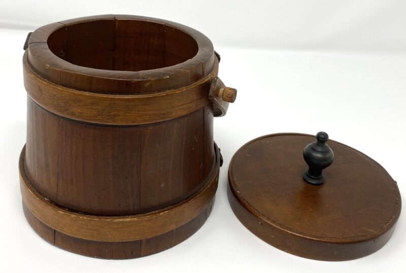 Vintage Wooden Small Firkin Bucket With Lid - Image 2